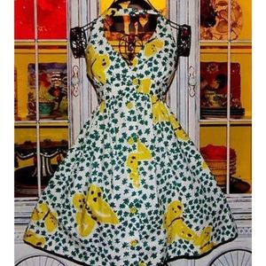 BETSEY JOHNSON Yellow Butterflies Tea Dress